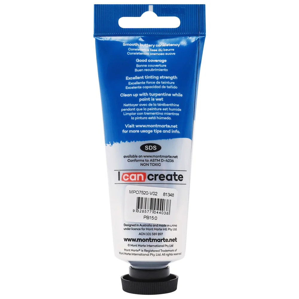 MONT MARTE Oil Paint 75ml - Phthalo Blue