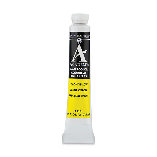 GRUMBACHER ACADEMY WATERCOLOR LEMON YELLOW 7.5ML