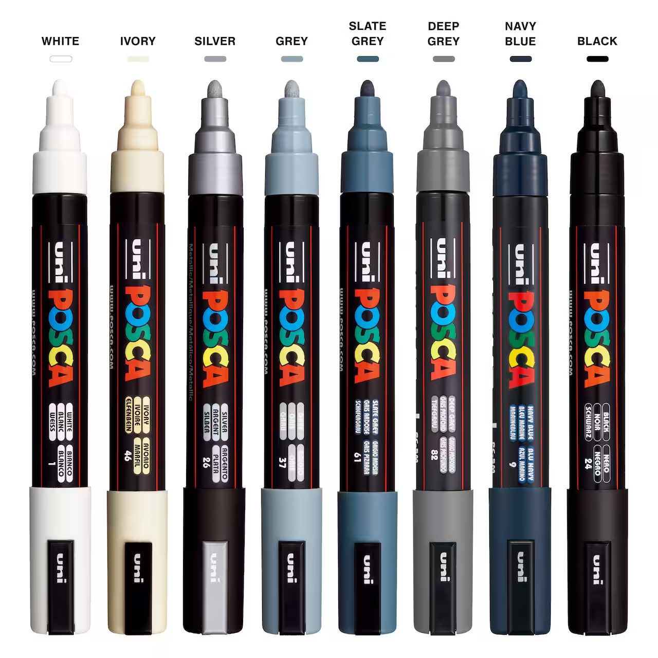 POSCA Paint Marker Sets, 8-Color PC-5M Mono Tone Set
