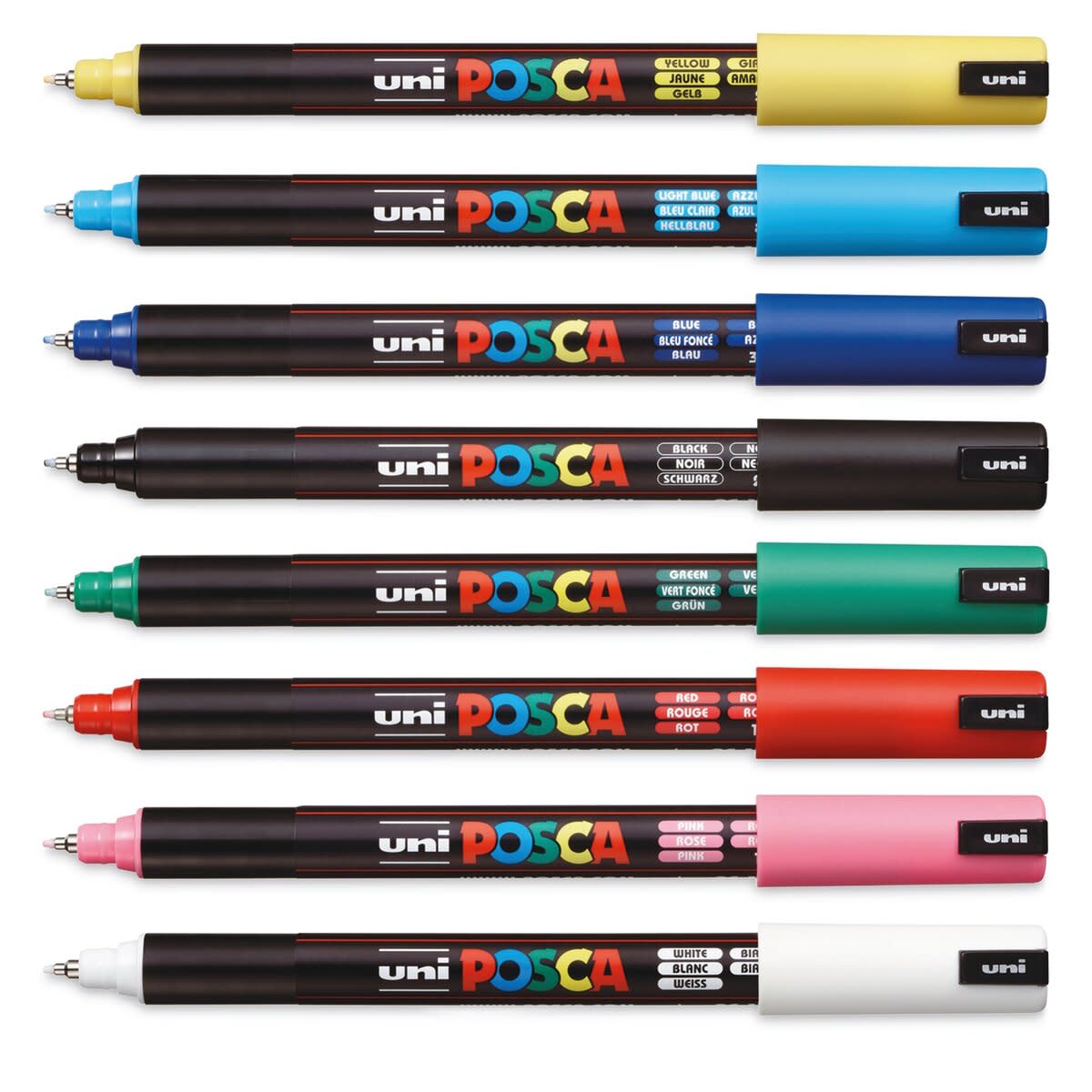 POSCA Paint Marker Sets, 8-Color PC-1M Extra-Fine Tapered Tip Basic Set