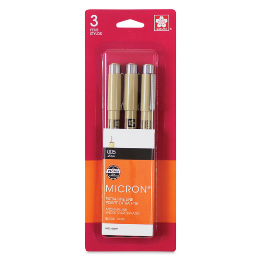 Sakura Pigma Micron Pens - Set of 3, Black, 005