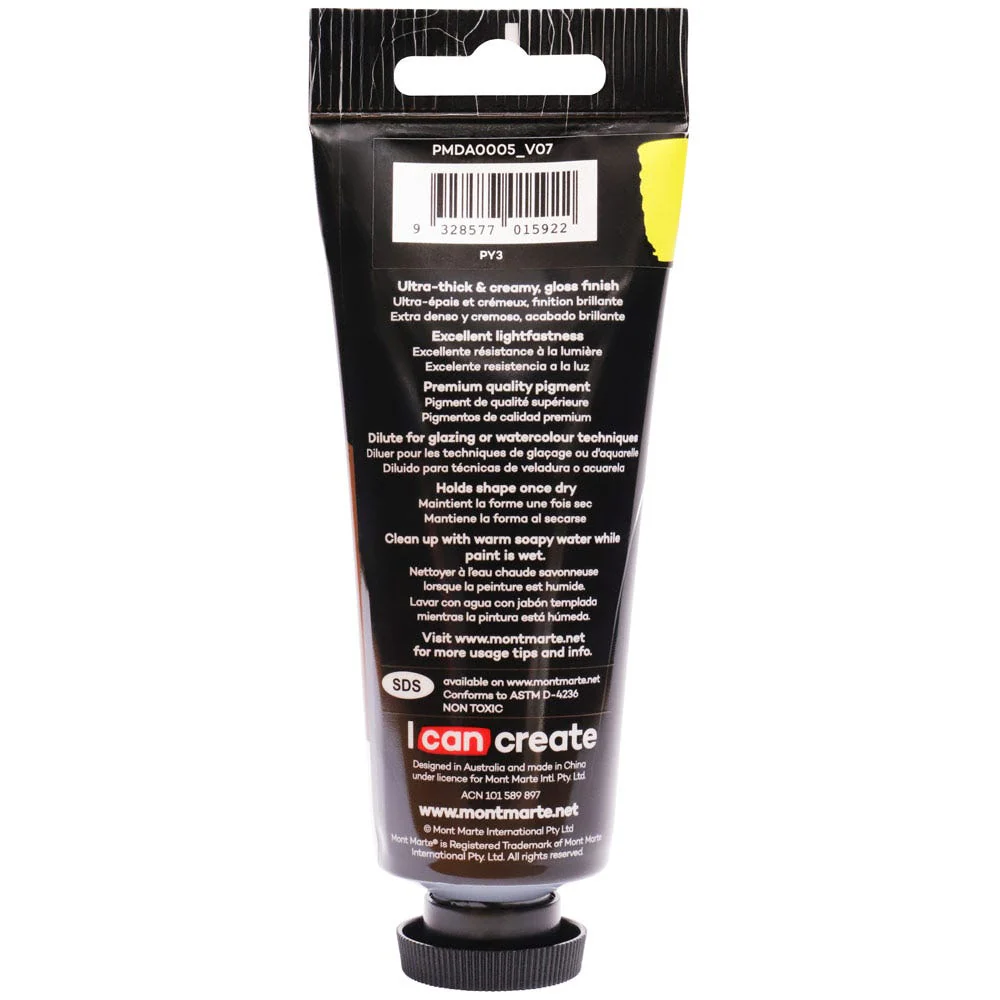 MONT MARTE DIMENSIONS ACRYLICS 75ML  - Lemon Yellow