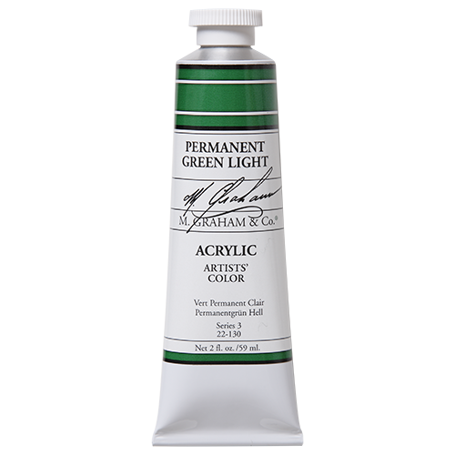 M GRAHAM PERMANENT GREEN LIGHT 60ML TUBE ACRYLIC