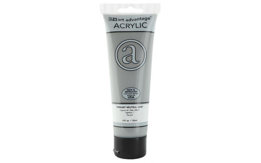 ART ADVANTAGE ACRYLIC PAINT 4oz Primary Neutral Gray