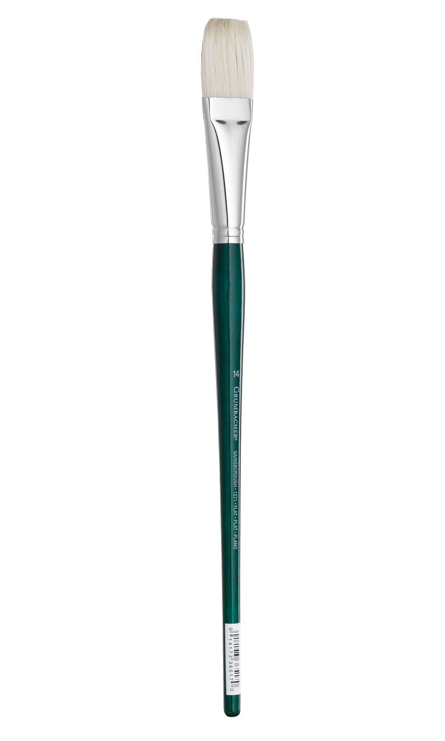 GAINSBOROUGH OIL/ACRY WHITE BRISTLE LONG HANDLE FLAT 14